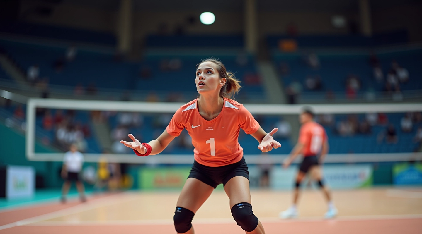 لاعب ليبرو في وضعية دفاعية يقرأ حركات الهجوم على الملعب